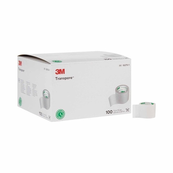 3M Transpore Medical Tape, Transparent, 1 Inch X 1-1/2 Yard, Plastic, NonSterile, 500PK 1527S-1 - main
